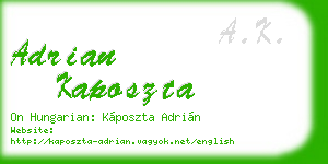 adrian kaposzta business card