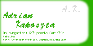 adrian kaposzta business card